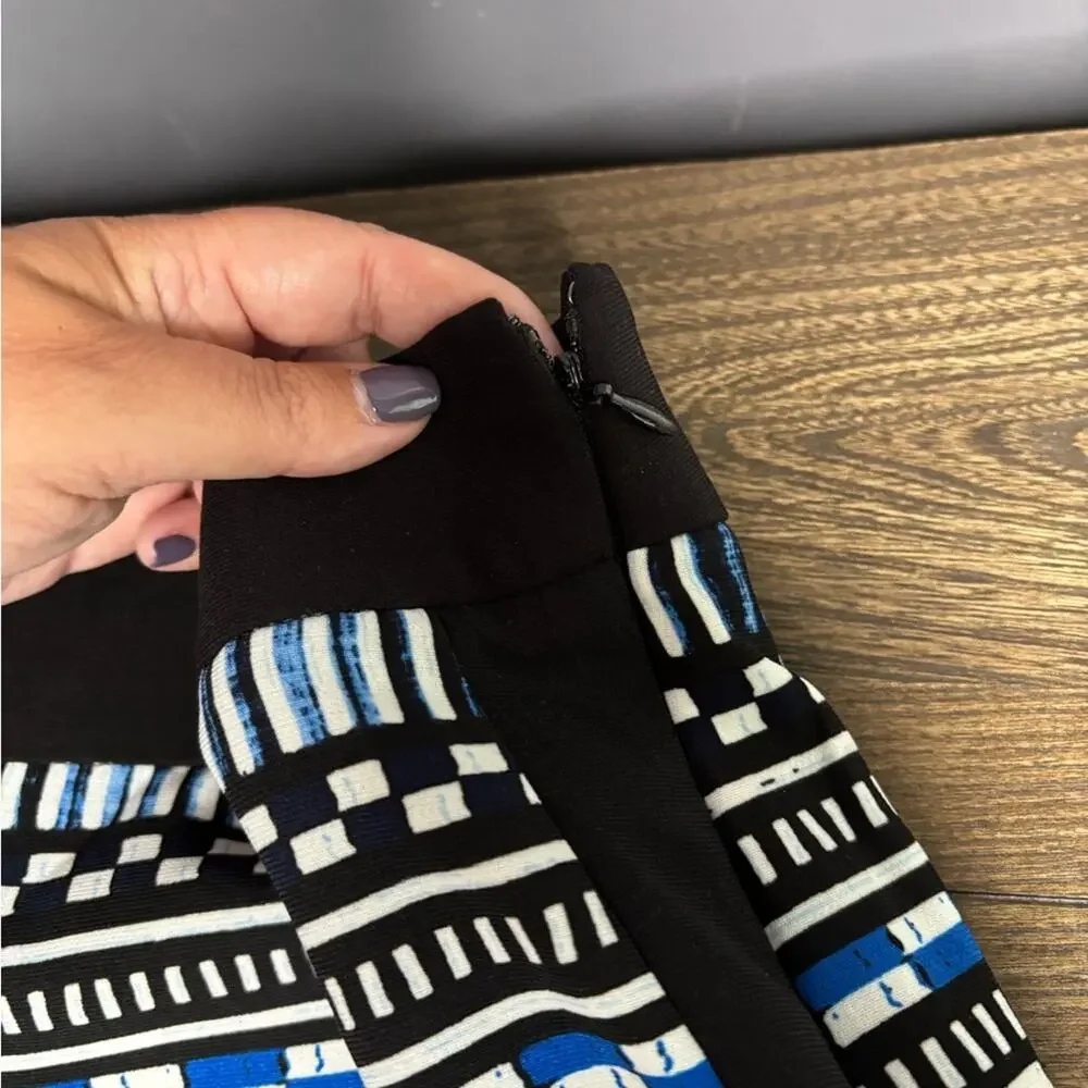 J. Crew Blue Black Printed Shorts Side Zipper 10